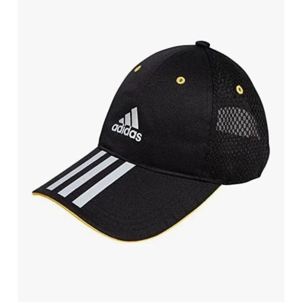 Adidas Kids Black Adjustable Hat Mesh Back Baseball Cap Youth OSFM Running Track